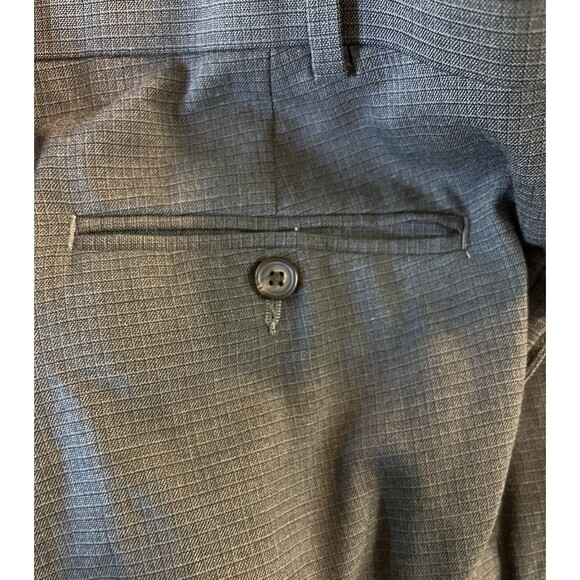 Ralph Ralph Lauren Charcoal Gray Micro Checks Pleated Cuffed Dress Pants 36 x 34 - Picture 10 of 13